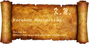 Kerekes Maximilián névjegykártya